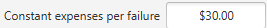 3. Constant expenses per failure field