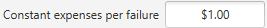 3. Constant expenses per failure field